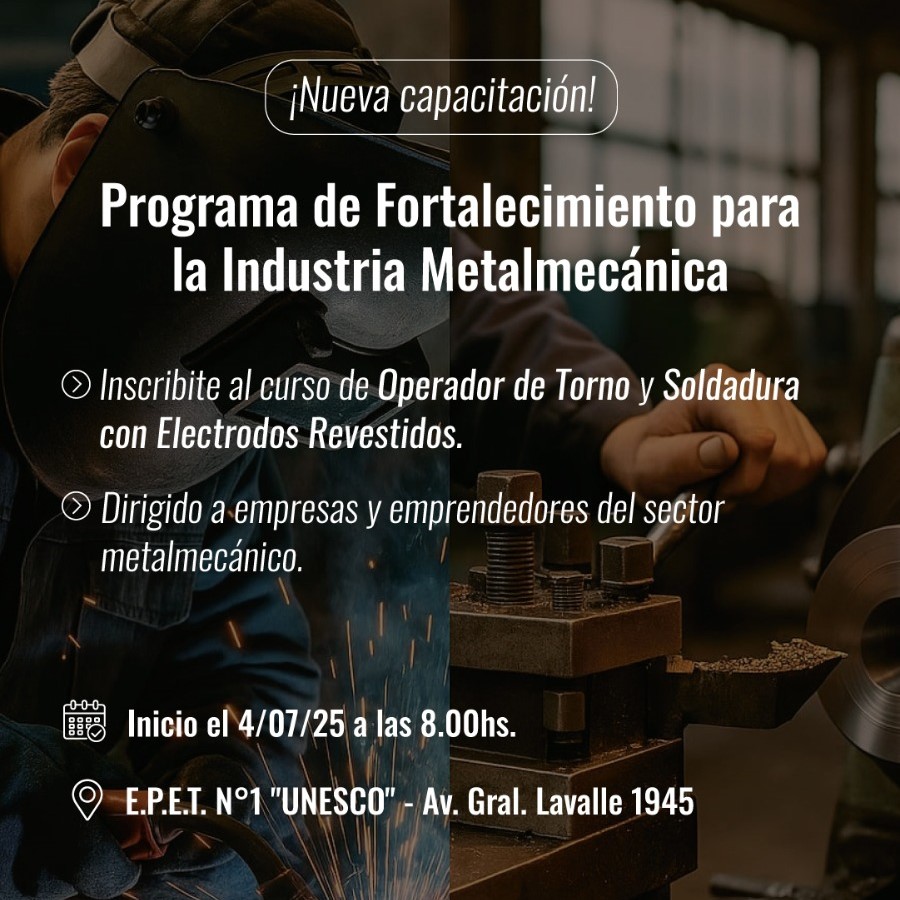 Abren las inscripciones para una nueva capacitación en oficios metalmecánicos en Misiones