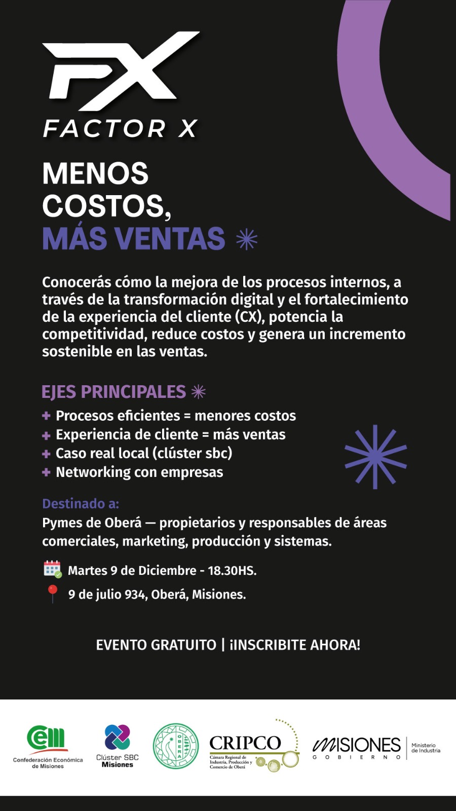 Factor X: Menos costos, más ventas una capacitación clave para potenciar la competitividad de las PyMEs