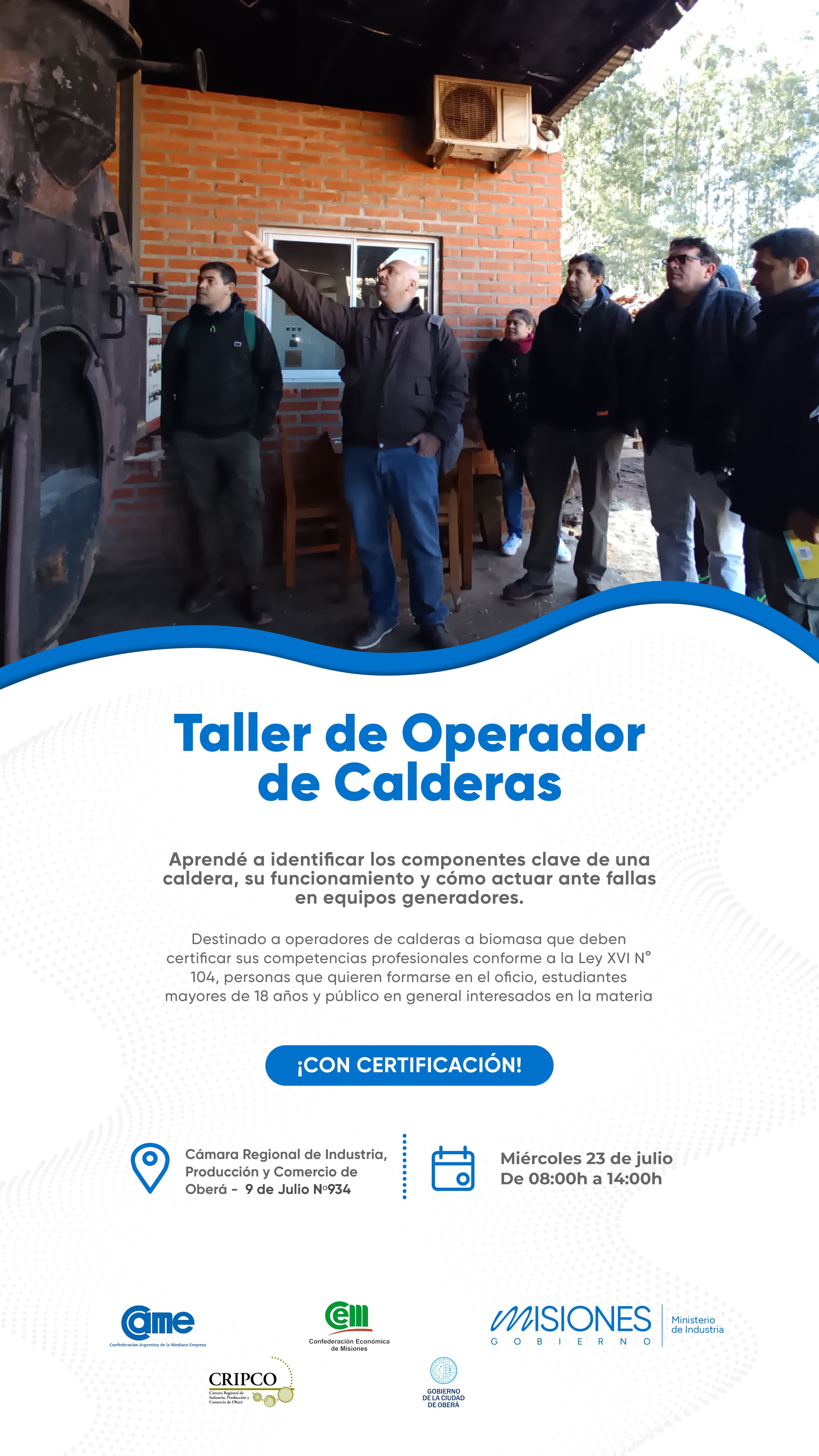 Taller Operador de Calderas con certificación oficial