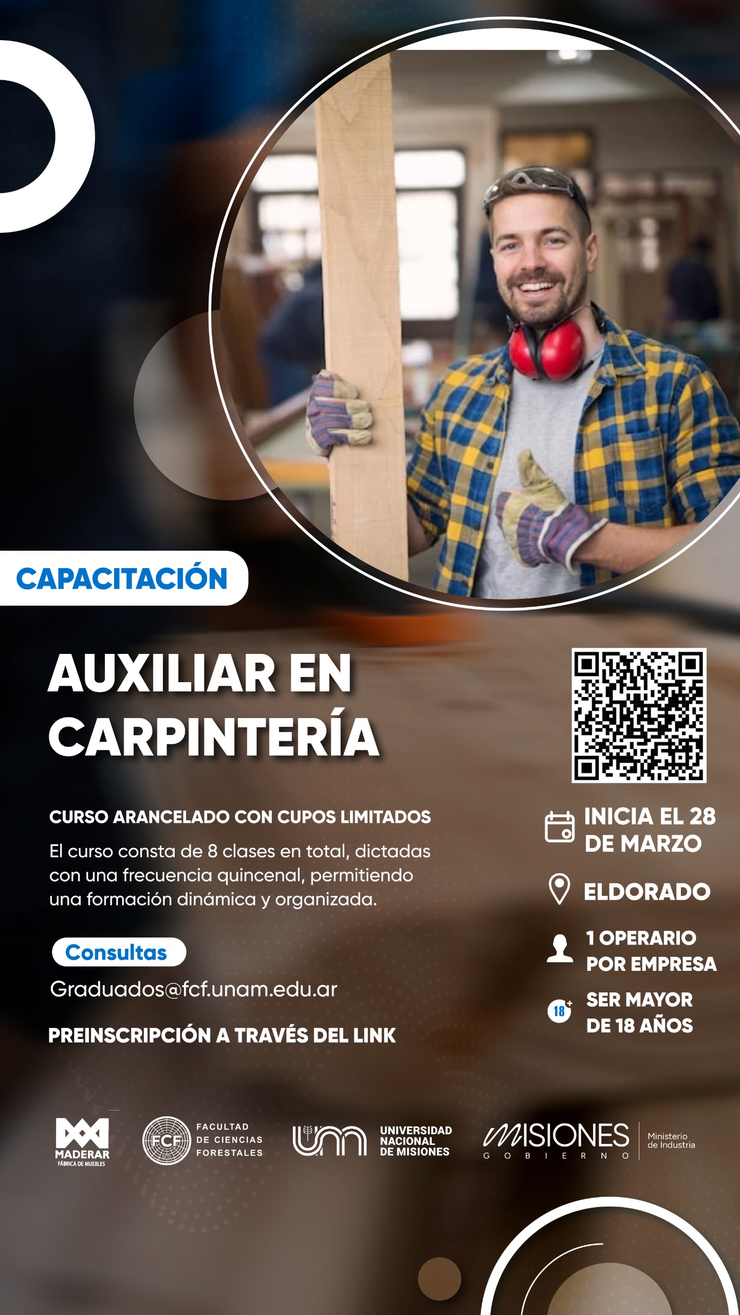 ELDORADO: ABREN INSCRIPCIONES PARA LA CAPACITACIÓN “AUXILIAR EN CARPINTERÍA”
